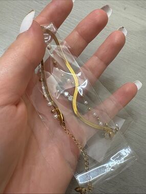 Adjustable gold plated ankle bracelet